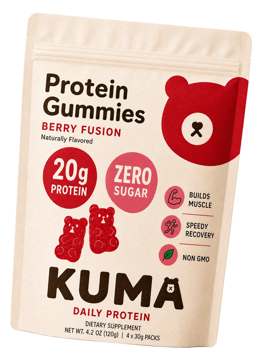 Kuma pouch with flying gummies