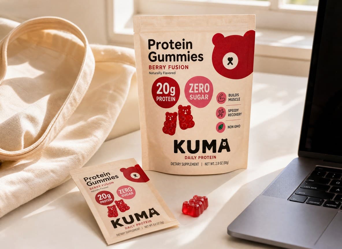 Kuma sachet over its ingredients